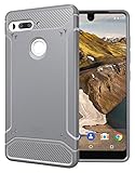 Essential Phone PH-1 Case, TUDIA Carbon Fiber Design Lightweight [TAMM] TPU Bumper Shock Absorption Cover for Essential Phone PH-1 (Gray)