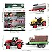 victob 3 Pack Farm Tractor Toys with Trailers – Diecast Plastic Detachable Alloy Tractors and Truck Toys for Kids, Perfect for Toddlers Boys Ages 3-8, Christmas Birthday Gift & Cake Toppers