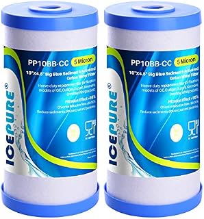 ICEPURE 5 Micron 10" x 4.5" Whole House Big Blue Water Filter Compatible