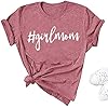 Mothers-Days-Girl-Mom-Shirt-Women-Funny-Cute-Mama-Cotton-Short-Sleeve-Letter-Print-Graphic-Tee-Tops Mother's Days Girl Mom Shirt Women Funny Cute Mama Cotton Short Sleeve Letter Print Graphic Tee Tops (Pink-1, XL)