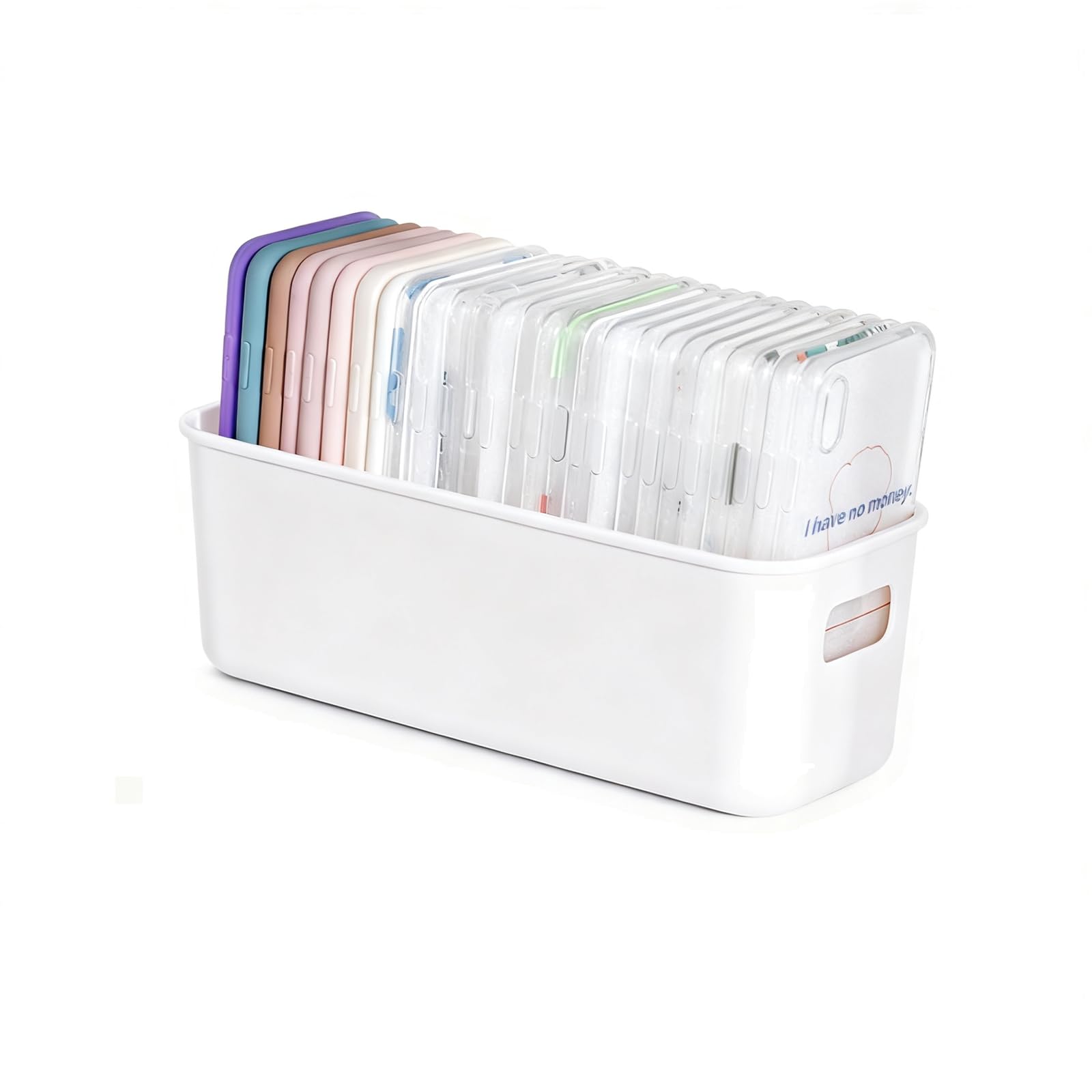 YIXANNX Rectangle Storage Bin Easy To Clean 10 Inch Storage Bins Broad White Plastic Bins Durable Narrow Plastic