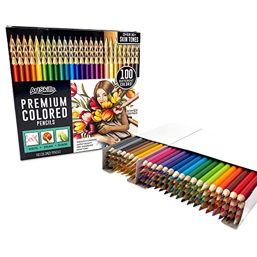 ArtSkills Conjunto de lápis de cor de artista, lápis de cor para livros de colorir para adultos, des