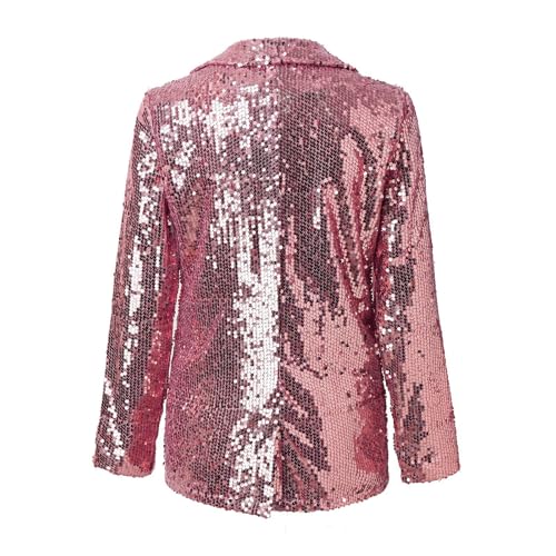 Women's Sequin Blazer Sparkly Party ChristmasLong Sleeve Lapel Open Front Glitter Sequin Jacket3