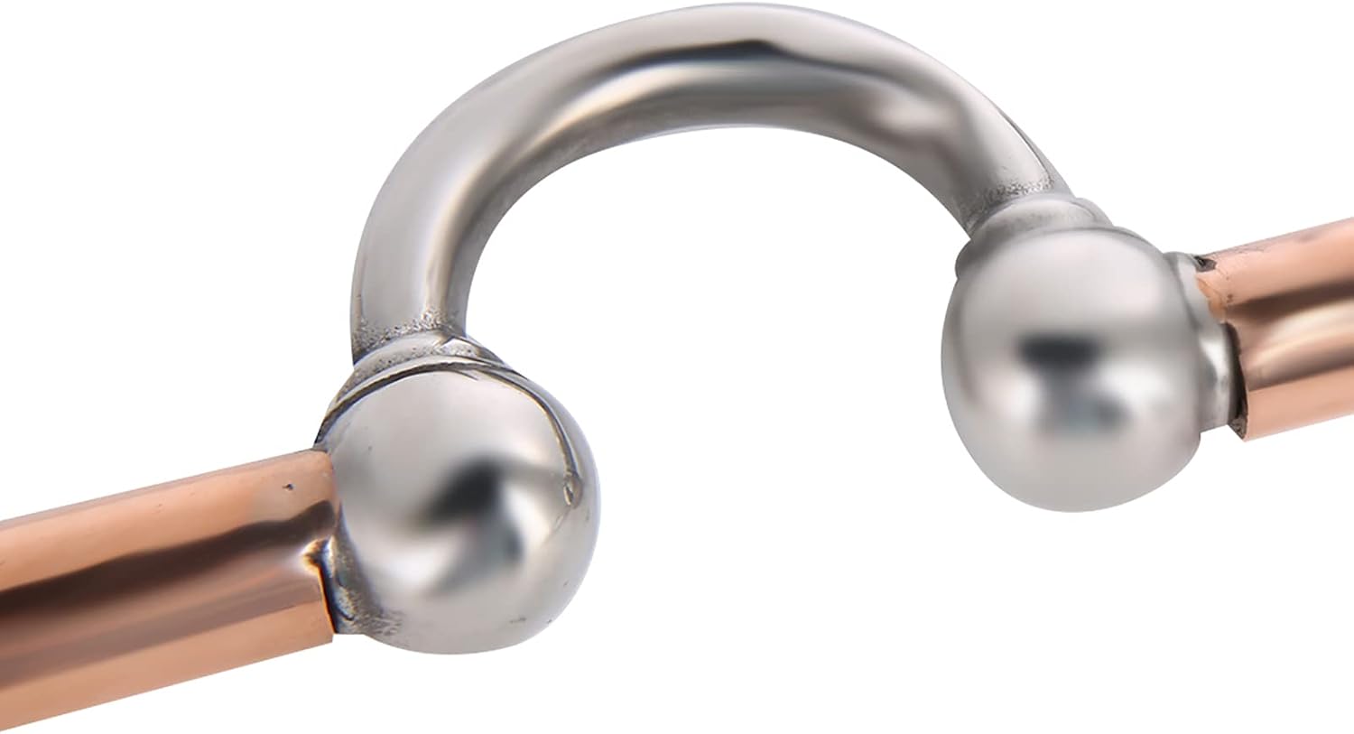 Pilipane Stainless Steel Thickened Loose Mouth Roller Bit for Horses Material Sliver Copper Color Size 12 13mm Length 125mm Quantity 1