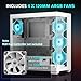 darkFlash DS900 ATX Full View Dual Tempered Glass PC Case+DNA360A AIO CPU Liquid Cooler, High-Performance Pump(White)