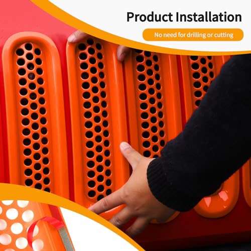 Image of Hoolcar Front Grill Mesh Inserts Clip-in Honeycomb Grille Guard Cover Fit for Jeep Wrangler JK JKU 2007-2017, Exterior Accessories, Orange