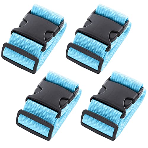 Image of 4pcs 74″x2″Luggage Straps for Suitcases,Adjustable Suitcase Straps and Heavy Duty Strap Buckle Packing Straps Travel Accessories,Blue