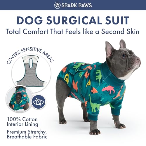 Image of Spark Paws Dog Recovery Suit - Surgical Onesie After Surgery, Male & Female