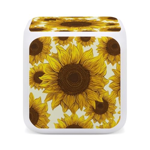 Réveil numérique LED Tournesol compact pour table de chevet - 5