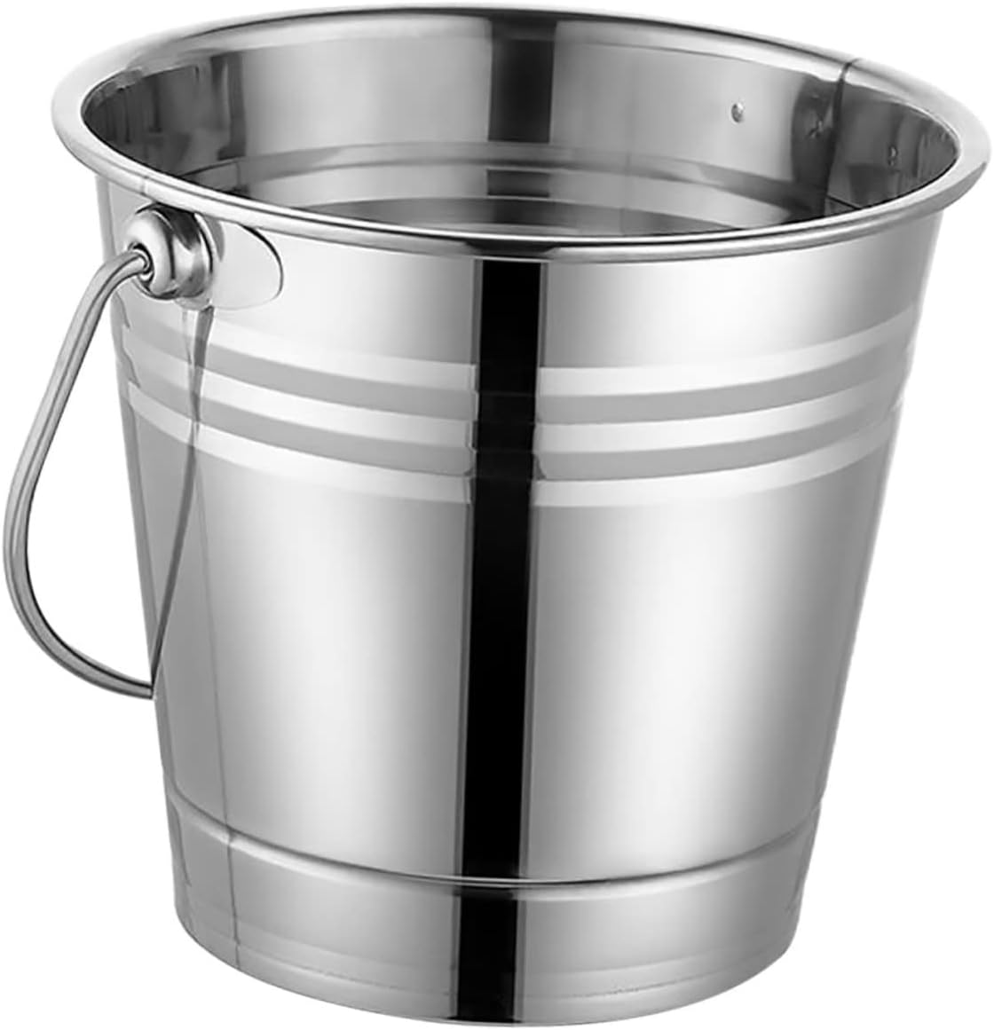 TIDTALEO 1Pc insulated wine bucket bar beverage stainless steel trash can metal ice holder drinks tub ice bucket pail beer bottle tub bar ice plastic garbage can with lid round party bucket