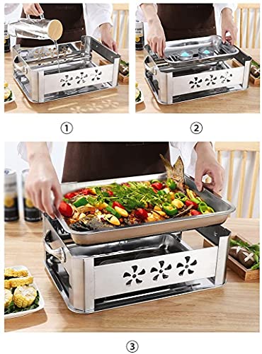 Barbecue à charbon en acier inoxydable 45x35 cm avec grille et plateau de cuisson - 5