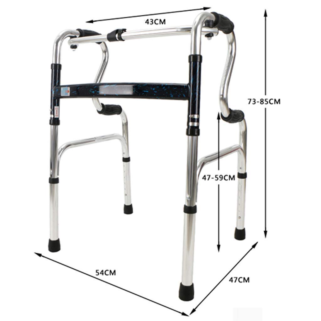 Andadores para personas mayores sin ruedas, ligeros, plegables y con asistencia para viajes para adultos, altura ajustable para personas mayores - Aleación de aluminio