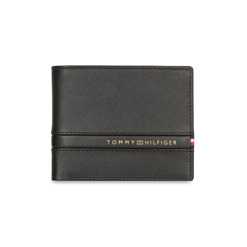 Tommy Hilfiger Lannon Men Leather Global Coin Wallet - Black, No. of Card Slot - 4
