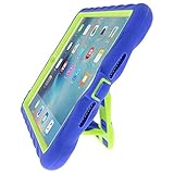 Gumdrop Cases Hideaway Stand for Apple iPad Mini 4 (Late 2015) A1538 A1550 Rugged Tablet Case Shock Absorbing Cover, Royal Blue / Lime