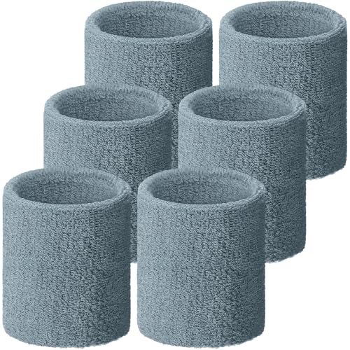 Image of Willbond Wrist Sweatbands, Sports Sweatbands for Competition, Sweat Absorbent, for Basketball, Tennis, Football, Running and Work (Pack of 6)