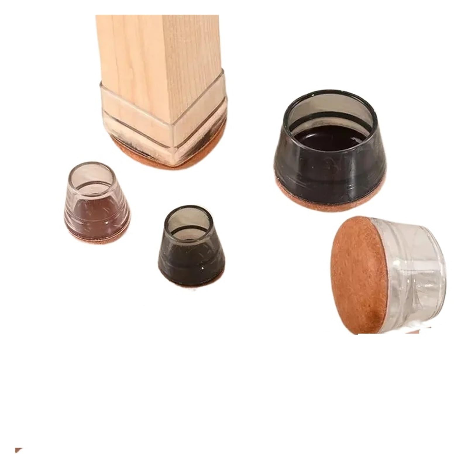32/1PC Cubierta for Pata de Silla Silicona Protectores Suelo Almohadillas Fieltro Tapas deslizantes para sillas y mesas(Black-L,32PCS)