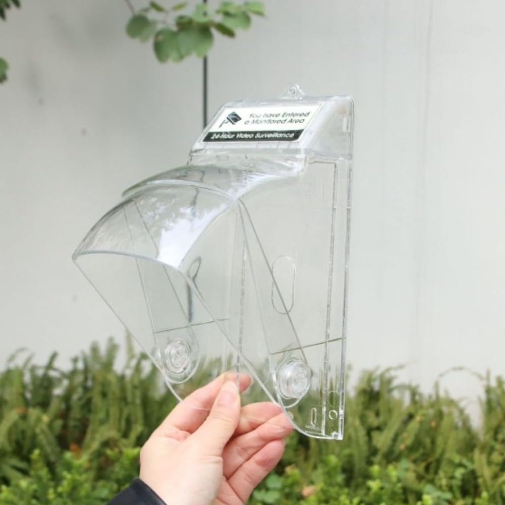 Copertura impermeabile girevole per videocitofono che fornisce una tripla protezione contro gli agenti atmosferici, materiale PC resistente e striscia di indicatore antifurto fluorescente integrata