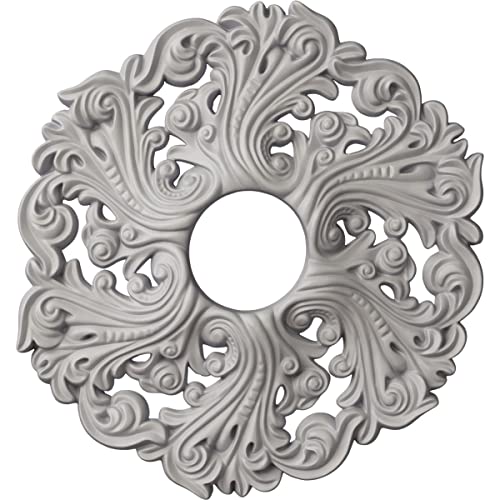 Image of Ekena Millwork CM19ORUWF Orrington Ceiling Medallion fits Canopies up to 4 3 /4, Ultra Pure White