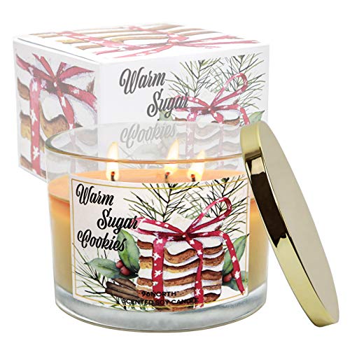 96North Sugar Cookies Scented Candle | Christmas Gift For Women And Men | 12 Oz Up To 50 Hours Burning Time | Large 3 Wick Jar Candle | 100% Natural Soy Wax | Housewarming Candle In Giftable Box #TOP14