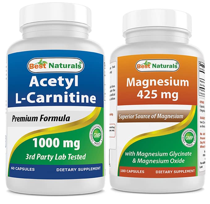 Amazon.com: Best Naturals Acetyl L-Carnitine 1000mg & Magnesium Glycinate  425 mg : Health & Household