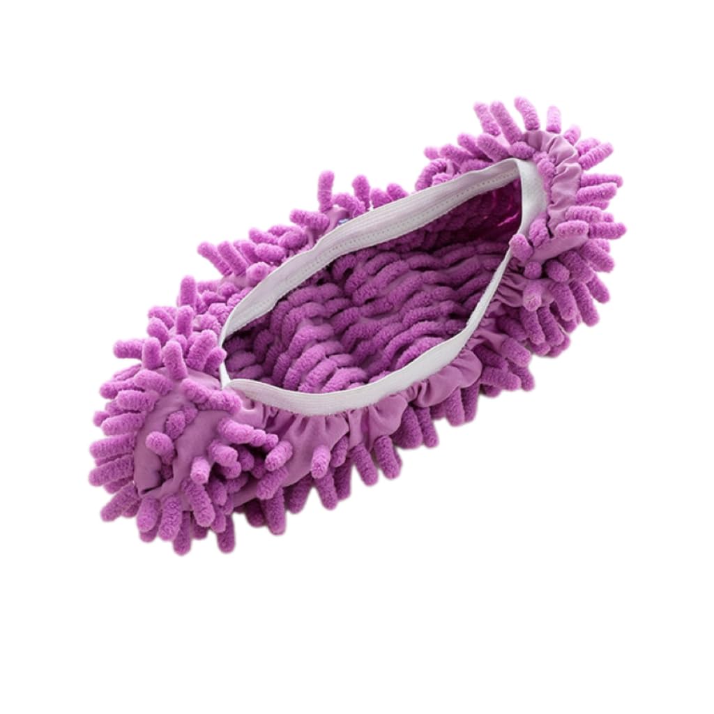 Lazy Mopping Shoe Covers 2, Floor Cleaning, Environmental Microfiber Reusable, Office Bathroom Kitchen Living Room Hair dust Cleaning mop, no Need to Bend Over Mopping Cleaning Supplies (7*6(Purple))