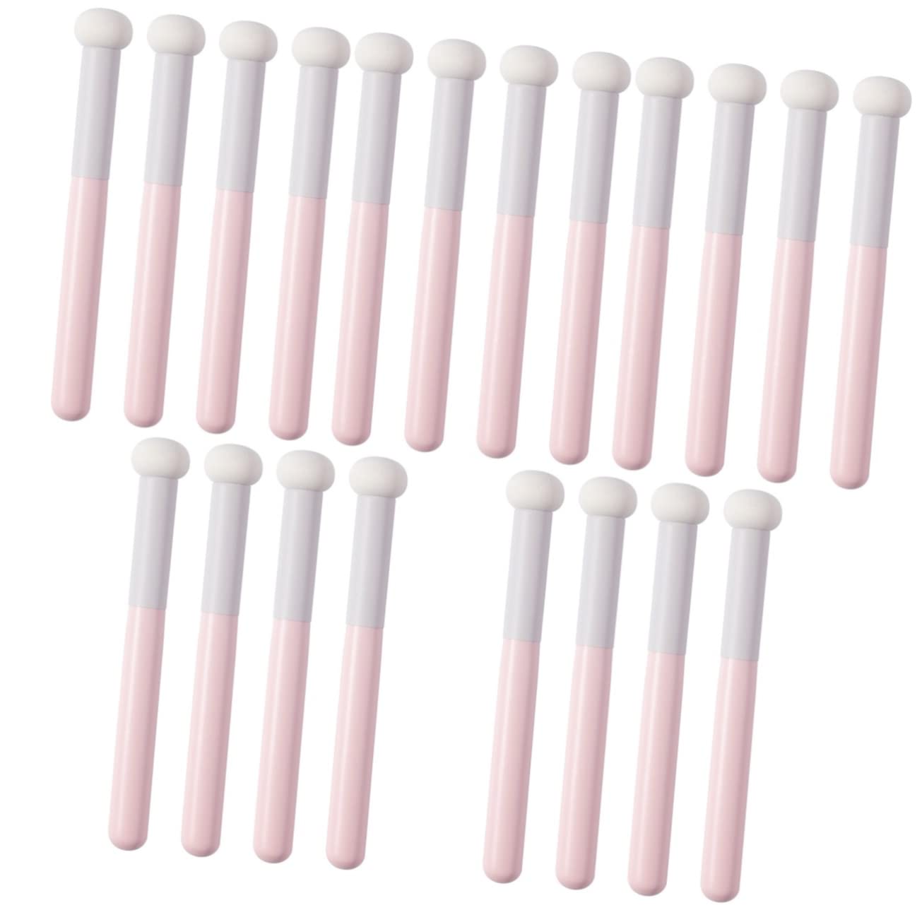 minkissy 20piezas Esponjas De Maquillaje Con Mango Ergonomico Aplicadores De Polvo Para Base y Corrector Para Uso Casa y Salones