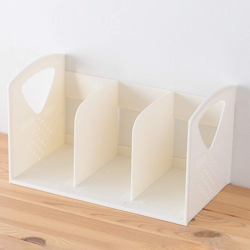 Storage Bins Magazine Rack Bookshelf Book Folder On The File Bar On The Desk of The Box(Beige)