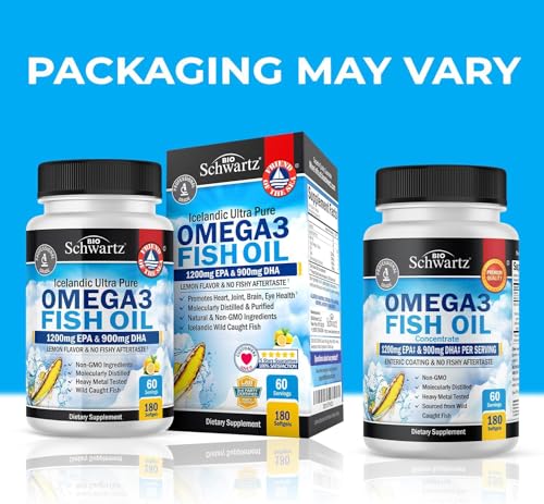 Triple Strength Omega 3 Fish Oil Supplement - 2250mg EPA DHA Omega 3 Fatty Acids from Wild Caught Fish, Supports Joint, Eyes, Brain Health - Burpless Lemon Flavor, Gluten Free, 180 Omega3 Softgels - Image 3