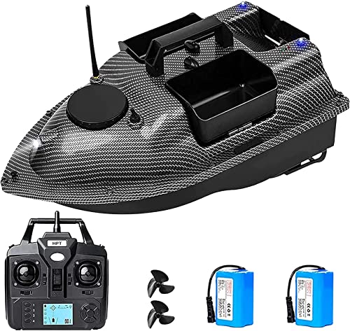 KFJZGZZ RC Fischerei Köder Boot, Köderboot Angeln Ferngesteuert Boot mit GPS, Angelköder-Boot Mit Doppelmotoren und LED-Nachtlicht, Fischfinder Futterboot Mit 5200/12000mAh Batterie Cover