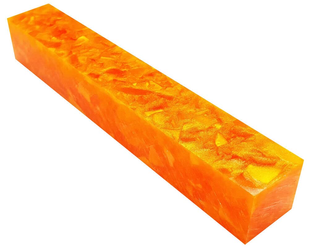 Charnwood Orange &Amp; White Woodturning Ab14 Crush Acrylic Pen Blank - Orange With White