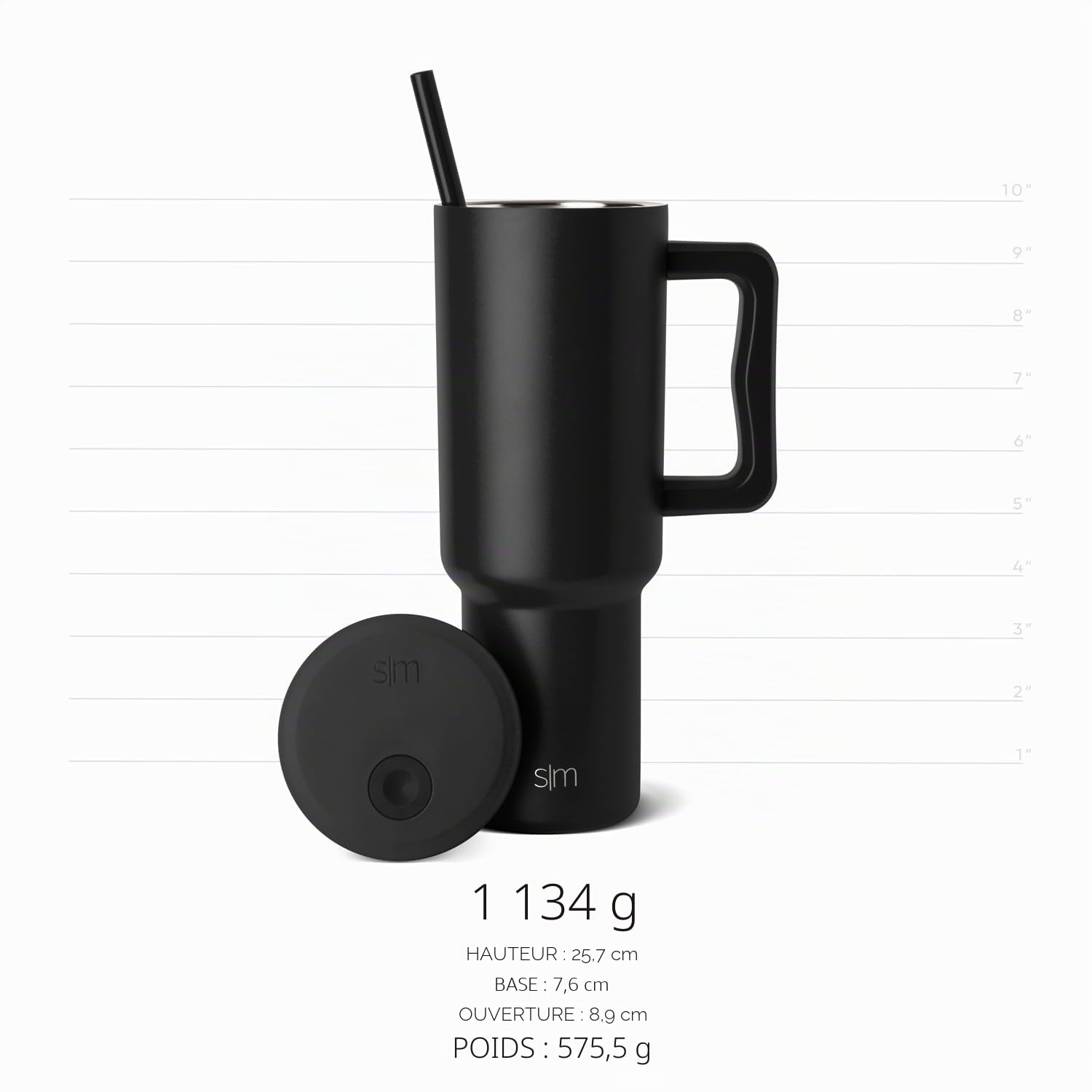 Simple Modern Harry Potter Gobelet avec Anse et Couvercle avec Paille | Gourde Isotherme Réutilisable en Acier Inoxydable | Collection Trek | 1180 ml | Herbology