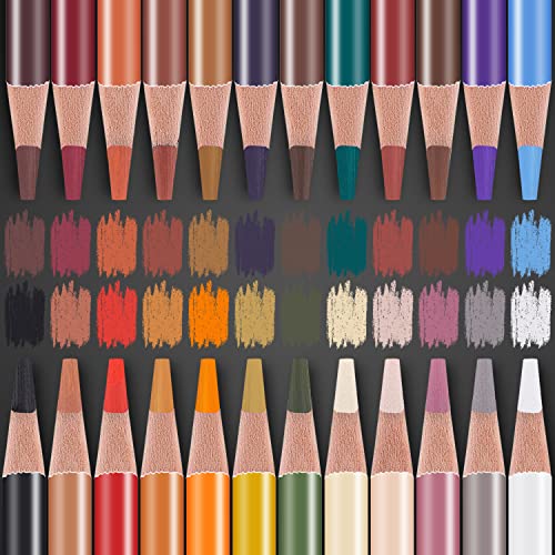Pandafly Professional Colour Charcoal Pencils Drawing Set, Skin Tone Colored Pencils, Pastel Chalk Pencils For Sketching, Shading, Coloring, Layering & Blending, 24 Colors #TOP2