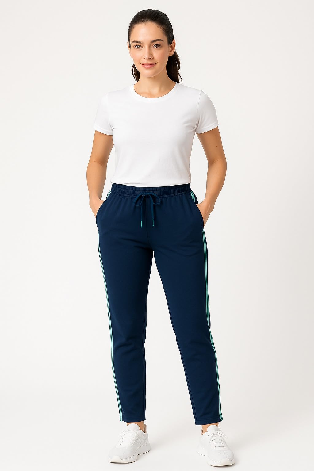 rf raves Raves Women’s Soft Lycra Track Pants with Side Stripes | Super Stretchable, Ultra-Soft Fabric | High Comfort Slim Fit Joggers with Pockets Sports & Lounge Pants-picture-42