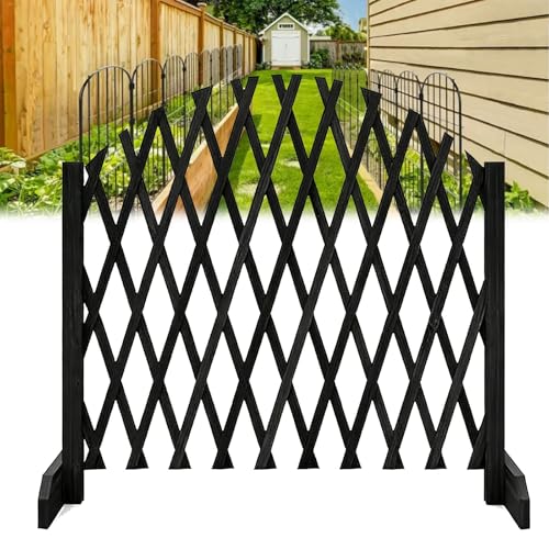 Clôture en treillis en bois extensible, clôture en treillis en bois autoportante, clôture de bordure de pelouse extensible autoportante for jardin, cour,...