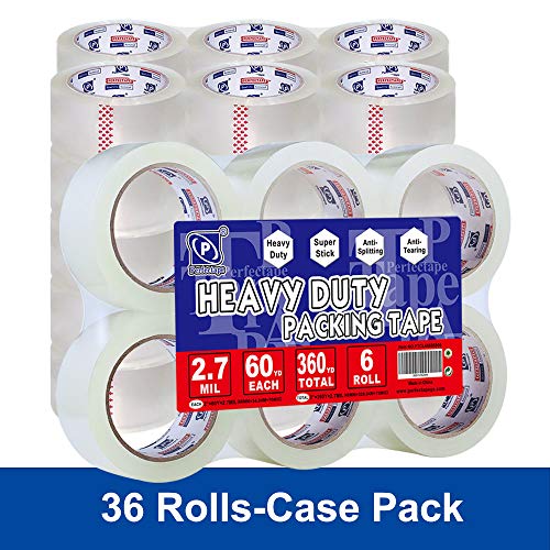 P Perfectape PTCL Perfectape Heavy Duty Packing Tape 36 Rolls, Total 2160Y, Clear, 2.7 Mil, 1.88 Inch X 60 Yards, Ultra Strong, Refill thumb #2