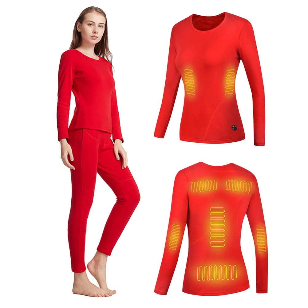 Camiseta Térmica Calentada para Mujeres, Top De Ropa Interior Eléctrica con 8 Áreas Y 3 Niveles De Calentamiento para Invierno En Interiores Y Exteriores