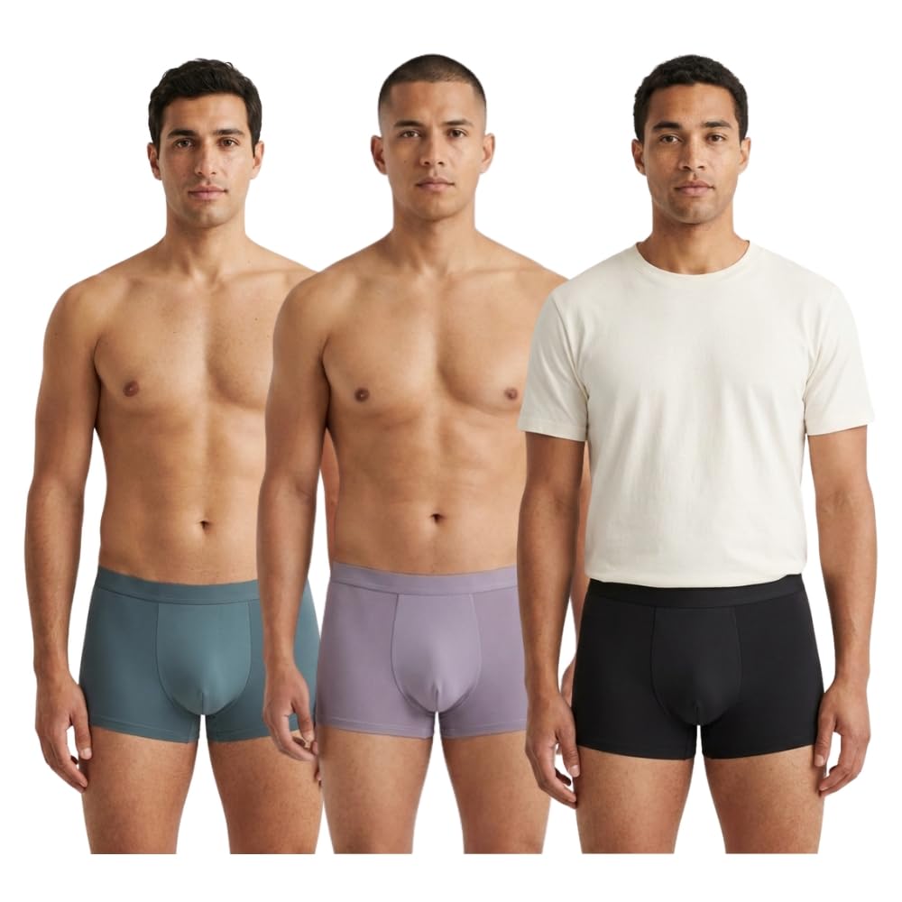 asjar Men's Ultra Soft Ice Silk Lycra Material Comfortable Underwear | Light-Weight | Breathable | Anti-Bacterial (Multi-Colored) (Pack of 1)-picture-47