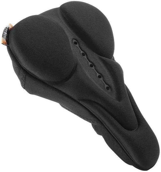 Mountain Bike Seat Cushion, Comfortable Soft Wide Road Bike Gel Seat Cushion (Black)