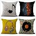 AZZXZONa Fodere per Cuscino 45X45 Cm Lino Soggiorno Divano Letto Sedia Decorazioni per La Casa Federe Quadrate Invisibile Cerniera 18X18 Pollici Musica Astratta Stampa Cuscini Set di 4