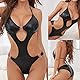 GIVTULIP Body Dessous Damen Bodysuit Reizwäsche Lingerie Unterwäsche Babydoll mit Tiefer V-Ausschnitt Body Latex Sexy Einteiler Lack Leder Babydoll Oberteil Wetlook Neckholder Nachtwäsche Clubwear