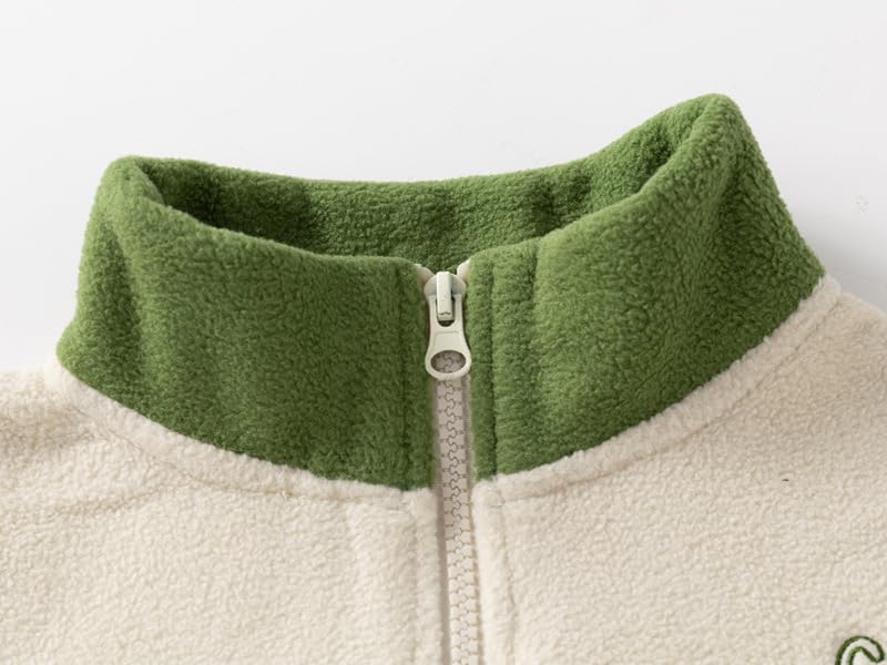 Meufam Toddler Baby Boys Fuzzy Fleece Jacket Coat Cute Color Block Full-Zip Winter Warm Clothes Cardigan Outwear with Pocket3