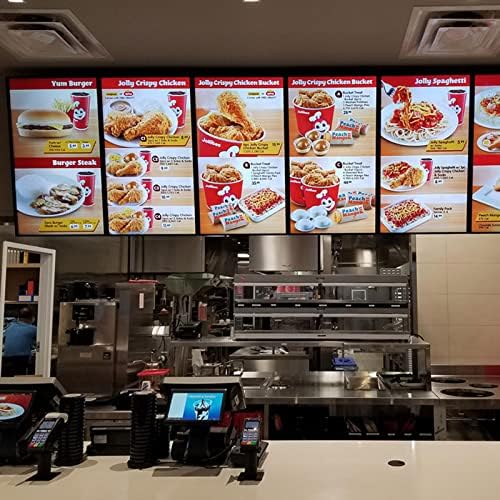 Caja de luz LED delgada de 50 x 40 cm, tablero de menú montado en la pared para restaurantes y cafeterías con retroiluminación AP E Display Sign llamativo cartel publicitario