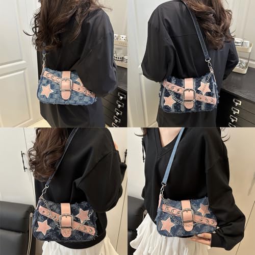 Aesthetic Evening Purse Stylish Underarm Bag With Star Designs Fashion Crossbody Bags Travel Work Handbag For Women Studded D2