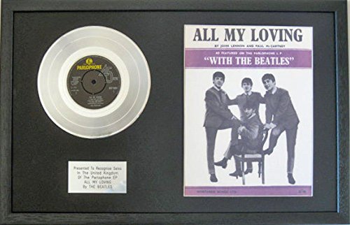 Le beatles- 17,8 cm EP Platine disque et Chanson Sheet- All My Loving - Les Beatles, Paul McCartney, John Lennon, RIngo Starr, George Harrison Le beatles- 17,8 cm EP Platine disque et Chanson Sheet- All My Loving