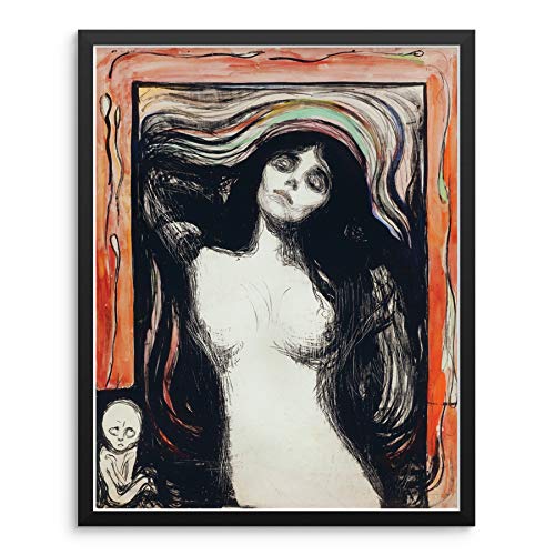 Madonna by Edvard Munch Wall Poster Art Print 11x14 UNFRAMED Reproduction Artwork for Bedroom Living Room Bathroom Entryway or Dining Room Home Decor (MADONNA)