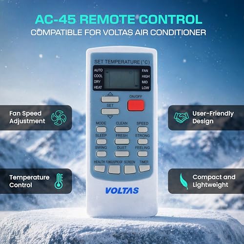 Image of Electronic Spices AC Remote | Compatible with Voltas AC (Model AC-45) with AAA Batteries