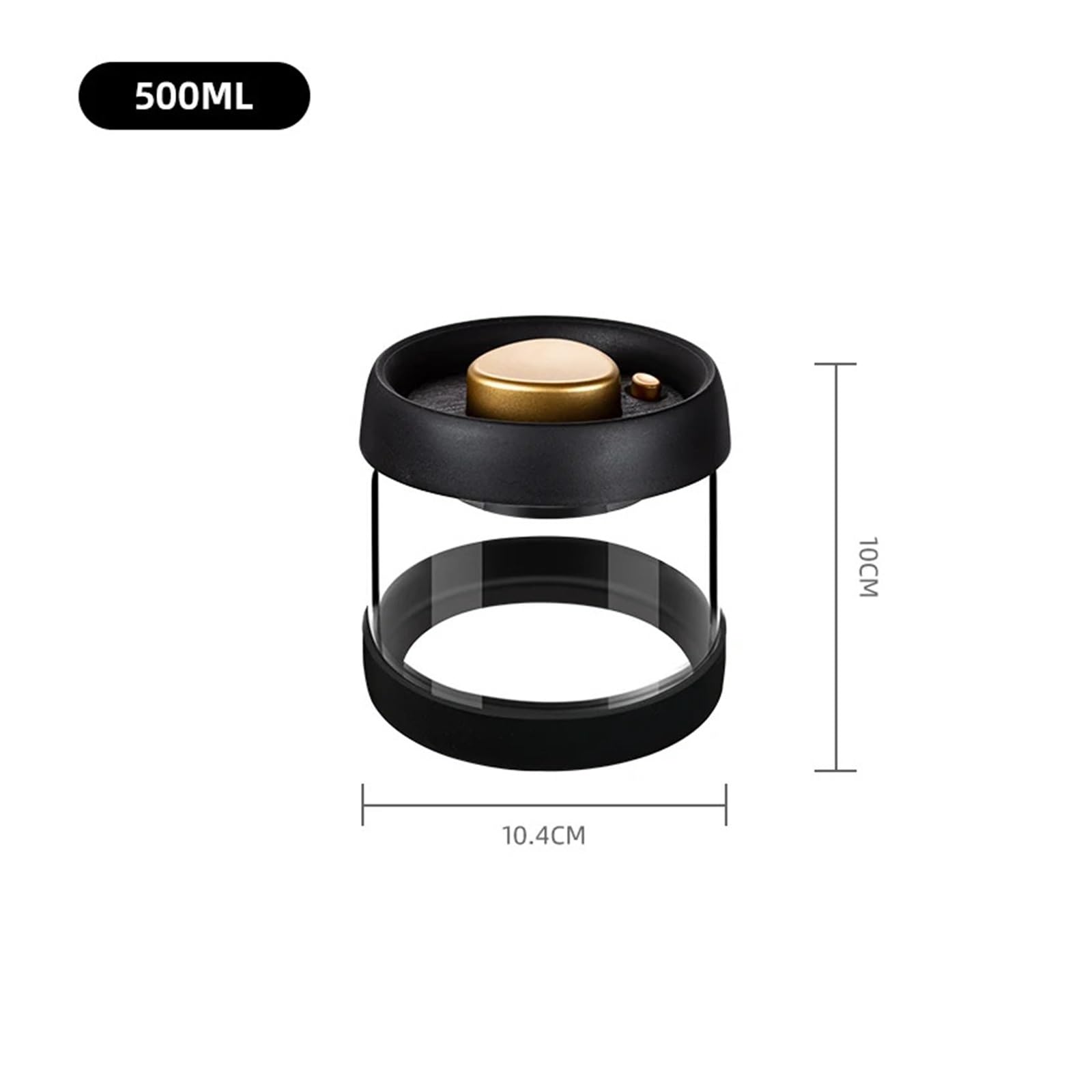 Transparente Glas Lebensmittel Lagerung Gläser Vakuum Versiegelt Tank Luft Extraktion Luftdichten Behälter Kaffee Bohnen Haushalt für Kaffeebohnen, Zucker(500ML)
