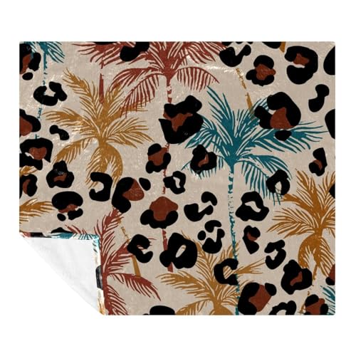 Couverture microfibre léopard grand confort toucher velours doux