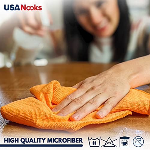 Usanooks Microfiber Cleaning Cloth - (12X16 Inches) High Performance - Ultra Absorbent Weave Traps Grime & Liquid For Streak-Free Mirror Shine - Lint Free Towel - 12X16 Inch (Pack Of 8) #TOP7