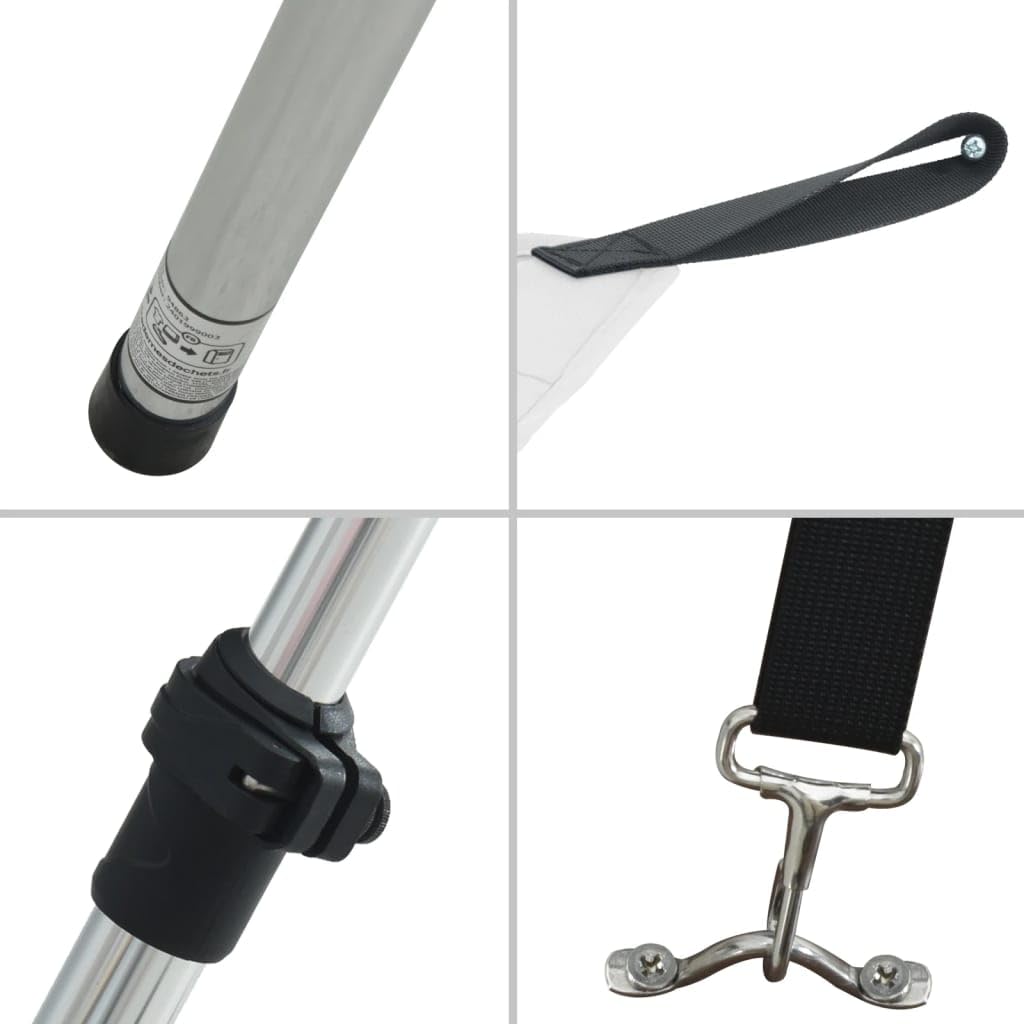 vidaXL Toldo T-Top Extensión, Capota Impermeable para Barco de Pesca Esquí, Cubierta de Embarcación, Pantalla de Extensión de Cortina, Blanco